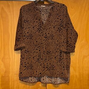 Jodifl Brown Leopard Print Women's Top